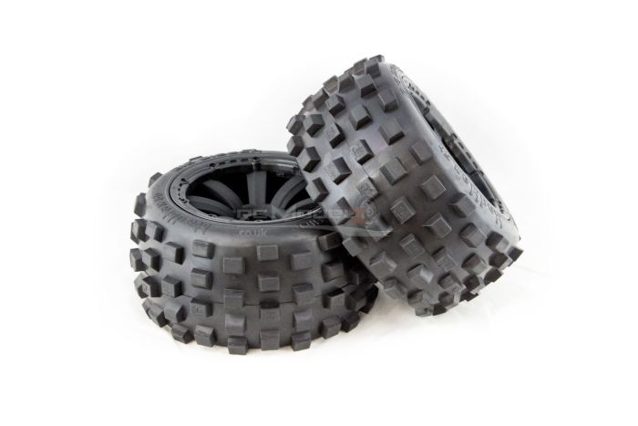 MadMax 8 Spoke Black Wheels with Black Beadlocks, Big Digger Tyres